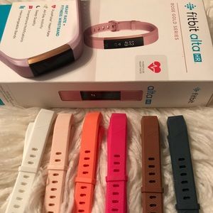 Fitbit Alta HR Limited Ed. Rose Gold! Extra bands!